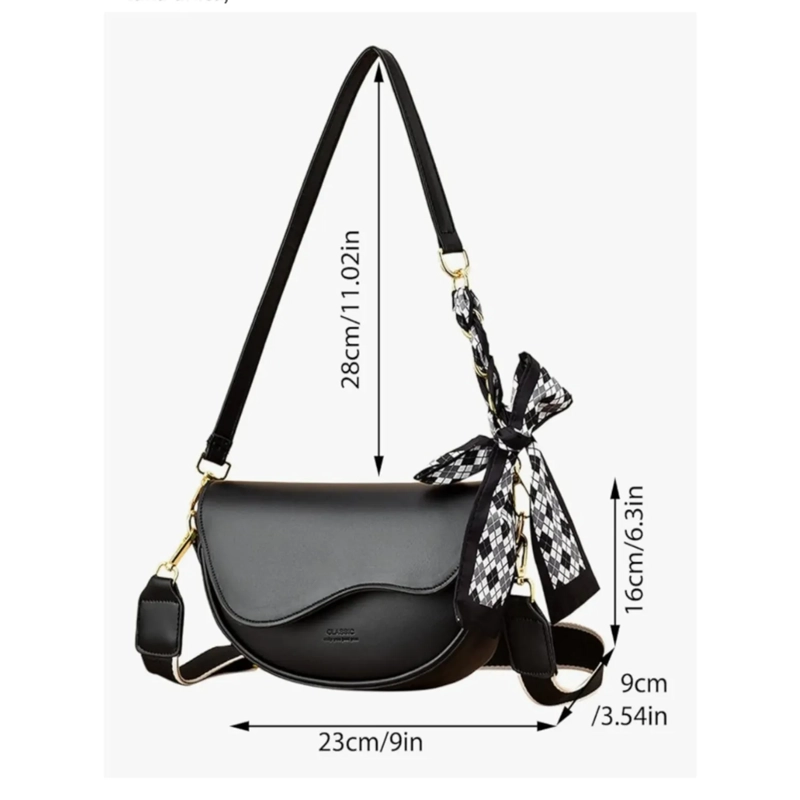 CARTERA TIPO BANDOLERA PARA MUJER BOLSO ELEGANTE Y VINTAGE NEGRO - 2