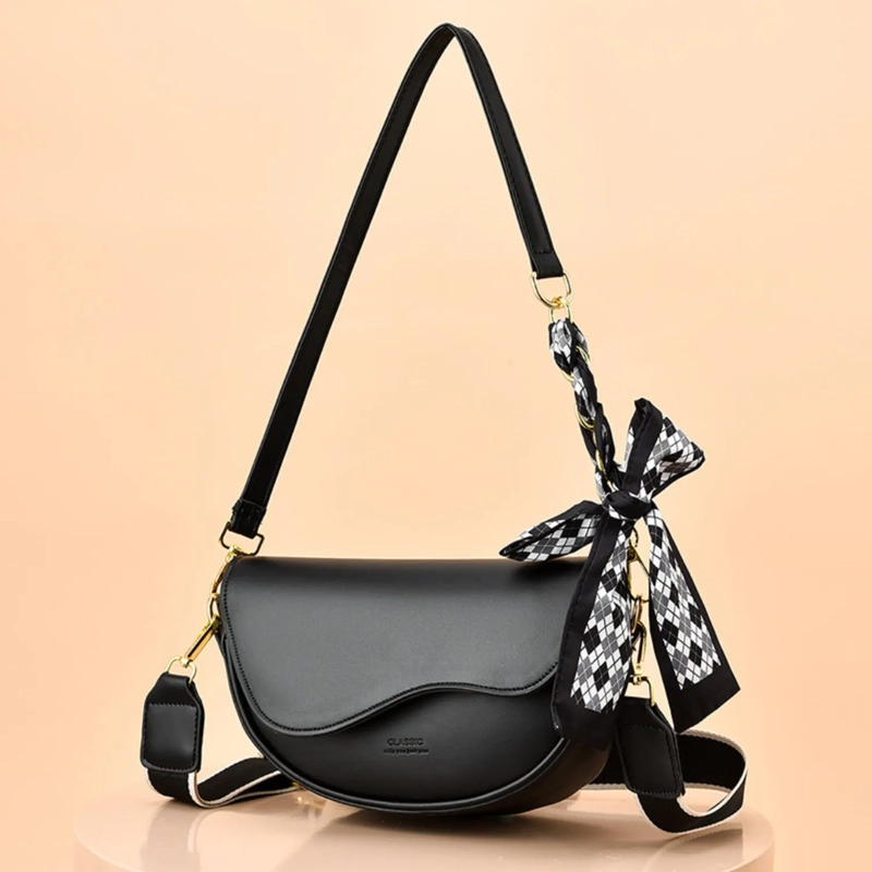 CARTERA TIPO BANDOLERA PARA MUJER BOLSO ELEGANTE Y VINTAGE NEGRO - 3