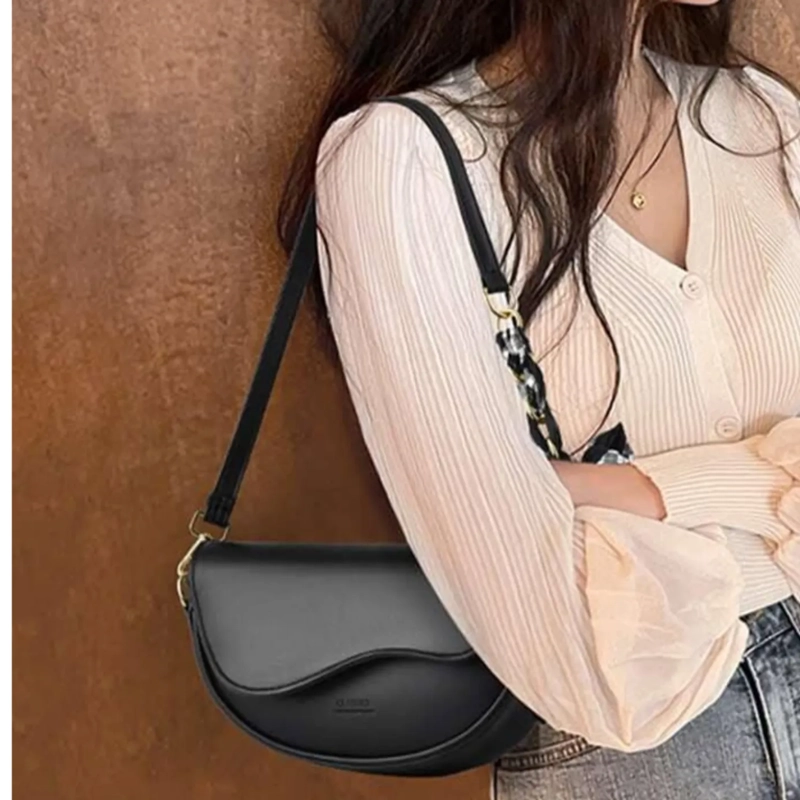 CARTERA TIPO BANDOLERA PARA MUJER BOLSO ELEGANTE Y VINTAGE NEGRO - 5