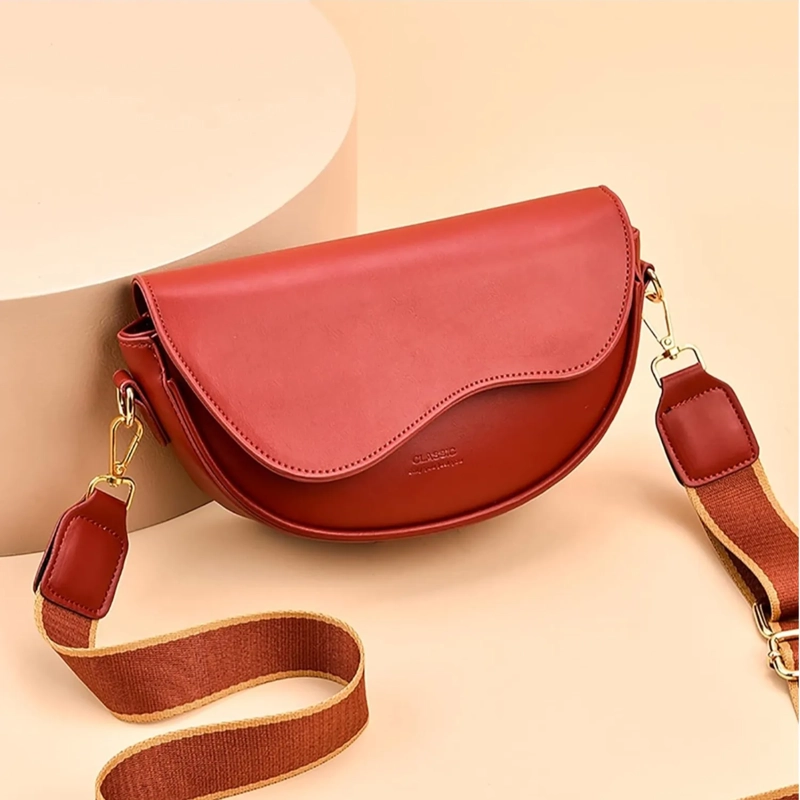 CARTERA TIPO BANDOLERA PARA MUJER BOLSO ELEGANTE Y VINTAGE ROJO - 3