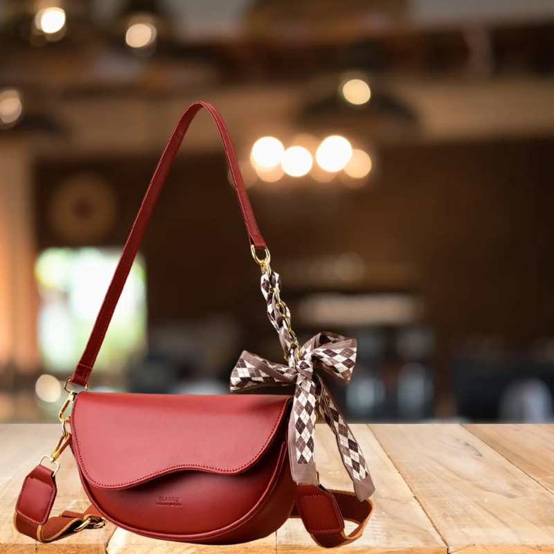 CARTERA TIPO BANDOLERA PARA MUJER BOLSO ELEGANTE Y VINTAGE ROJO - 4