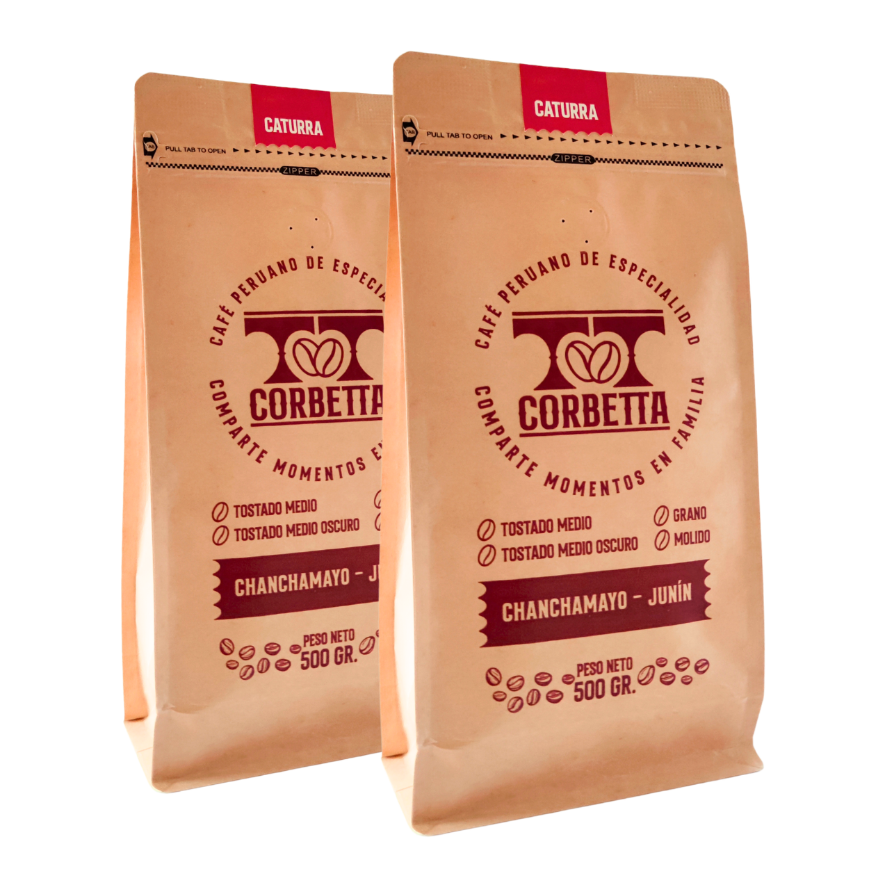 CAFÉ DE ESPECIALIDAD GRANO PACK 500 GR. CHANCHAMAYO CATURRA - 1