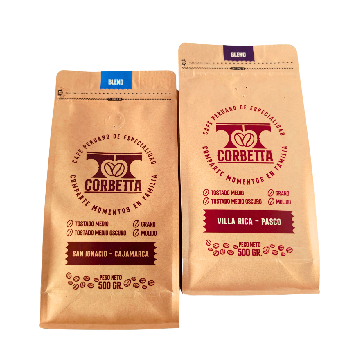 CAFÉ DE ESPECIALIDAD GRANO MIX 500 GR. VILLA RICA BLEND PURPLE Y SAN IGNACIO BLEND BLUE - 3