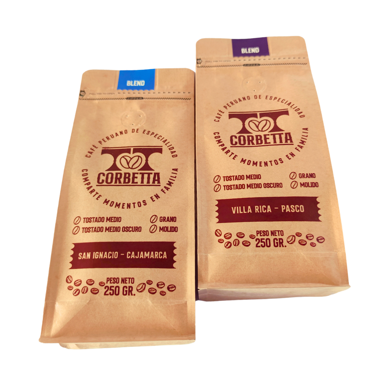 CAFÉ DE ESPECIALIDAD GRANO MIX 250 GR. SAN IGNACIO BLEND BLUE Y VILLA RICA BLEND PURPLE - 3
