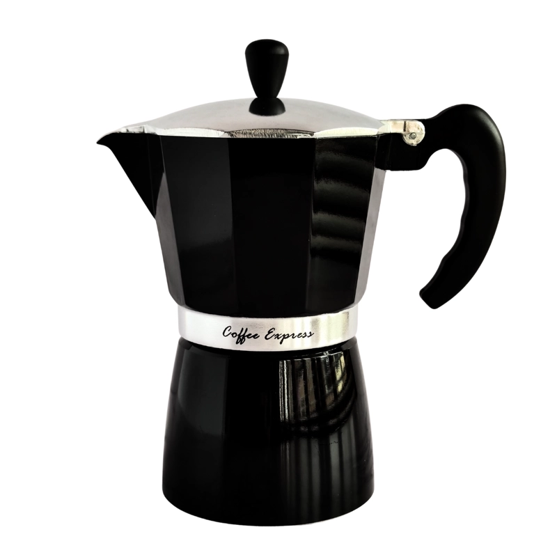 CAFETERA MOKA ITALIANA NEGRO 6 TAZAS - METÁLICO - 1