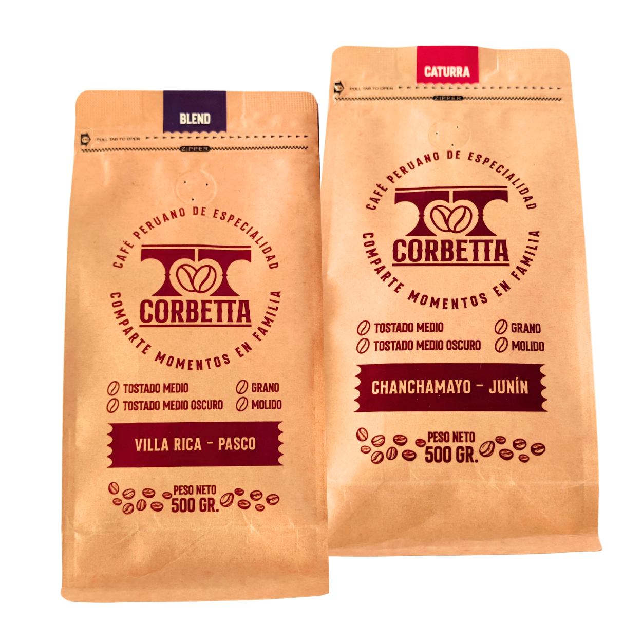 CAFÉ DE ESPECIALIDAD GRANO MIX 500 GR. VILLA RICA BLEND PURPLE Y CHANCHAMAYO CATURRA - 3