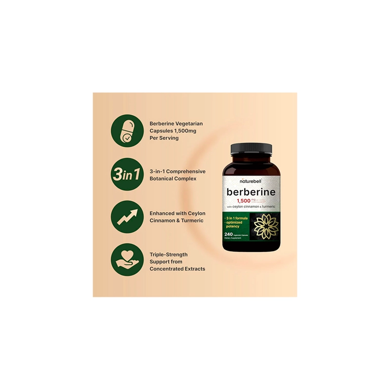 BERBERINA + CANELA CEYLAN 1500MG 240 CAPSULAS NATUREBELL - 3