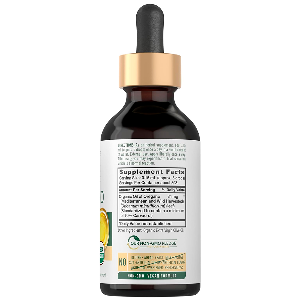 ACEITE DE OREGANO ORGANICO CARLYLE | 2 FL OZ LIQUIDO VEGANO - 2