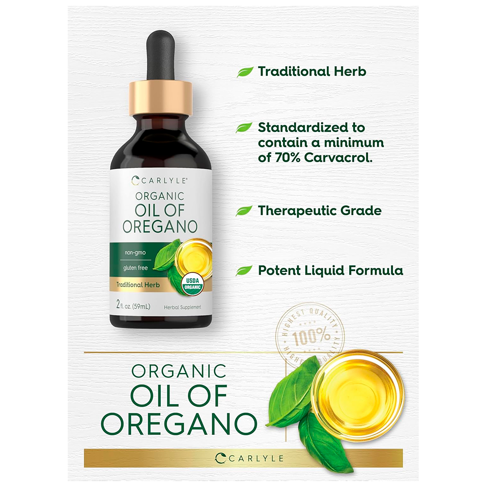 ACEITE DE OREGANO ORGANICO CARLYLE | 2 FL OZ LIQUIDO VEGANO - 3