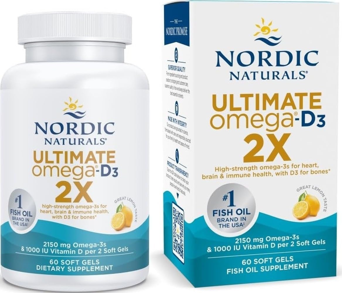 OMEGA 3 2X NORDIC NATURALS SALUD CEREBRAL SABOR LIMON 60 CAPSULAS - 1