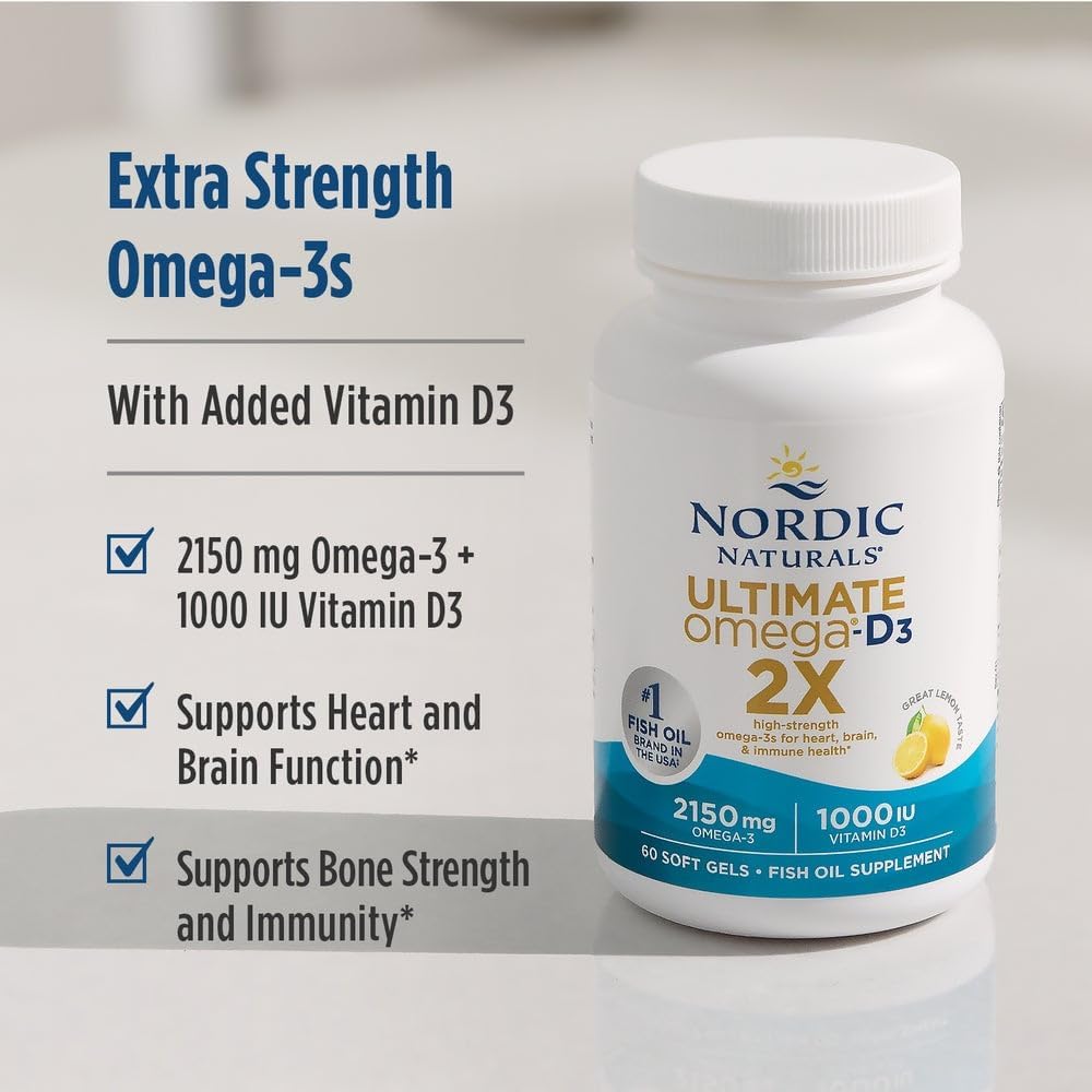 OMEGA 3 2X NORDIC NATURALS SALUD CEREBRAL SABOR LIMON 60 CAPSULAS - 2