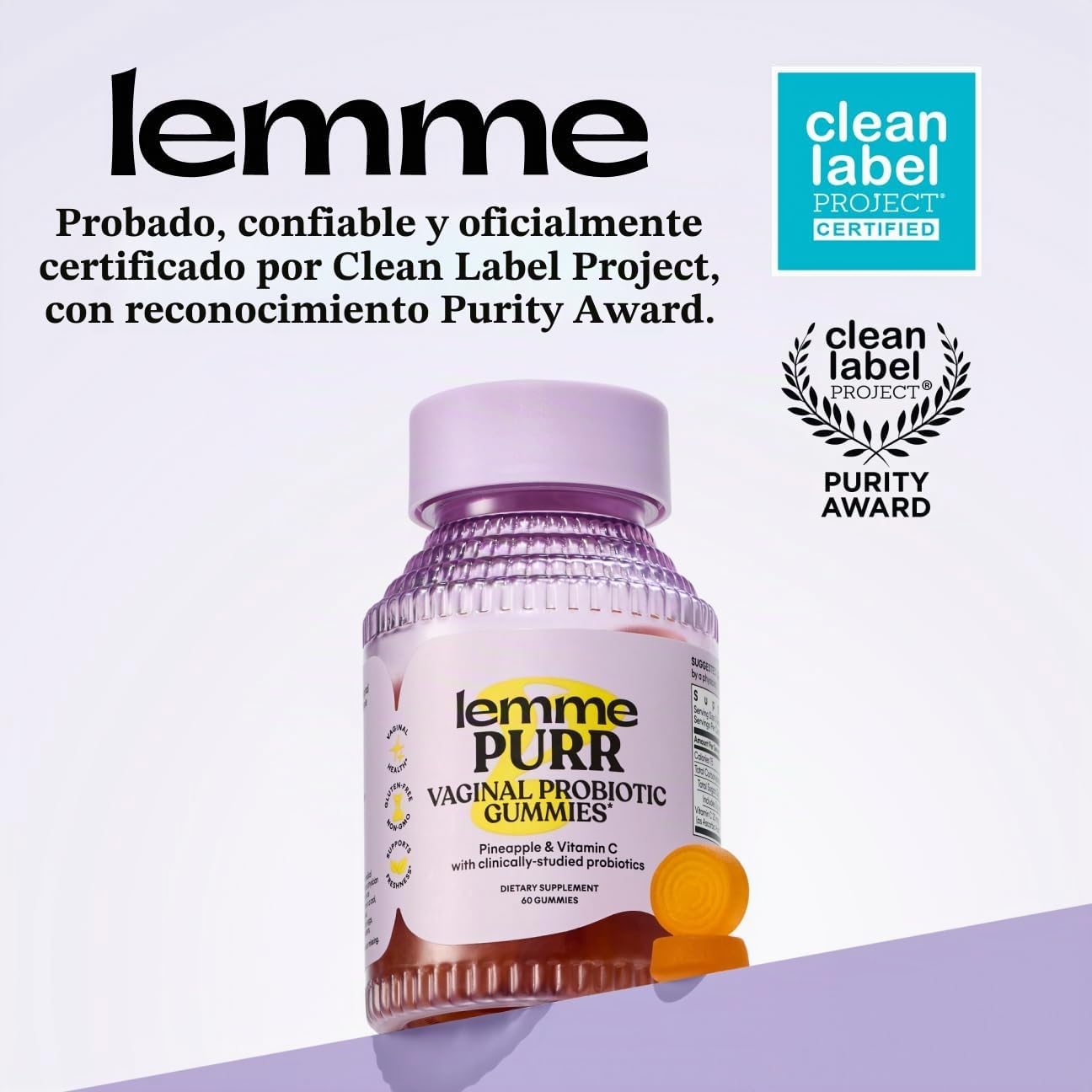 LEMME PURR PROBIOTICOS SALUD VAGINALES GOMITAS – 60 GUMMIES - 3