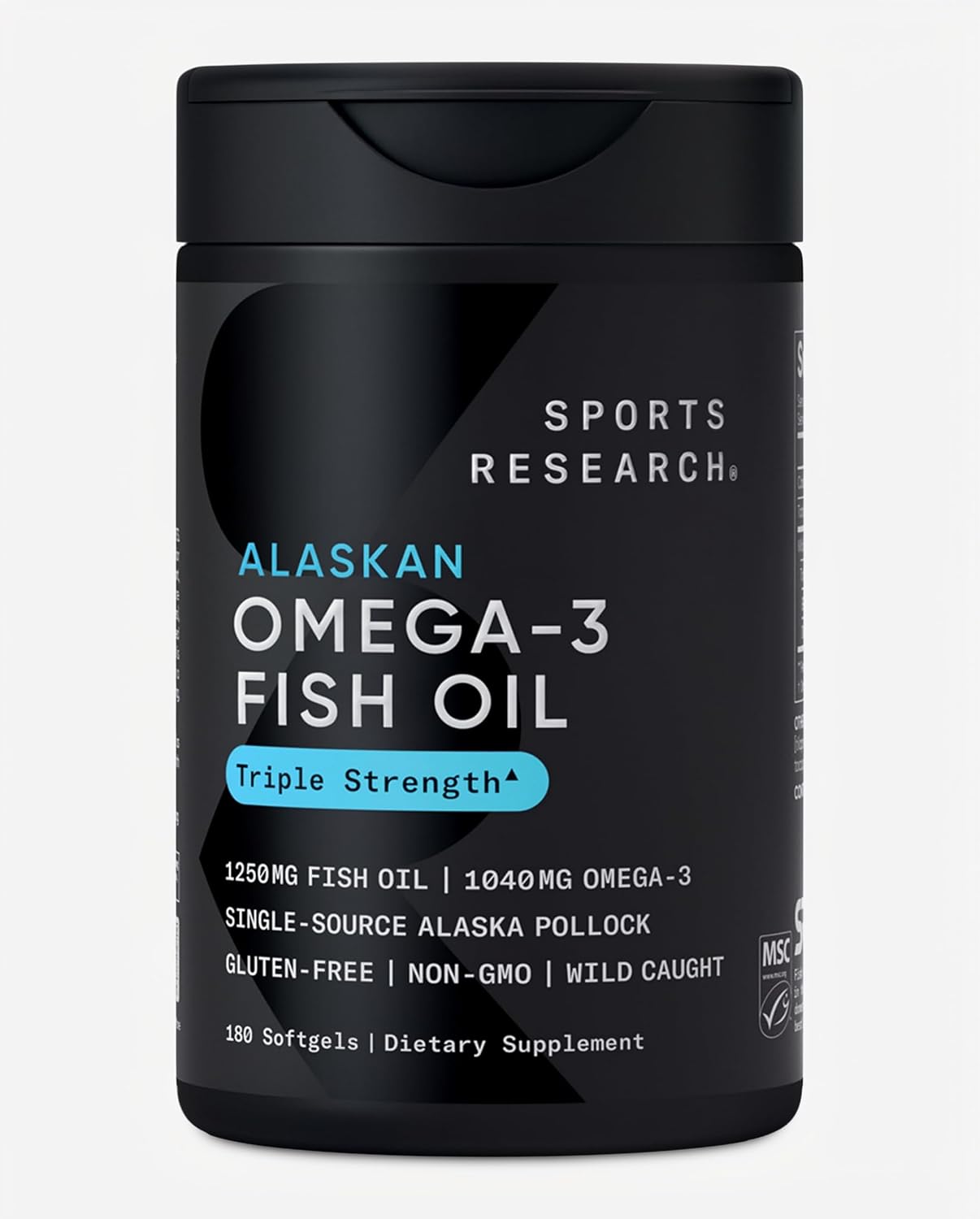 SPORTS RESEARCH ACEITE DE PESCADO OMEGA 3 180 CAPSULAS - 1