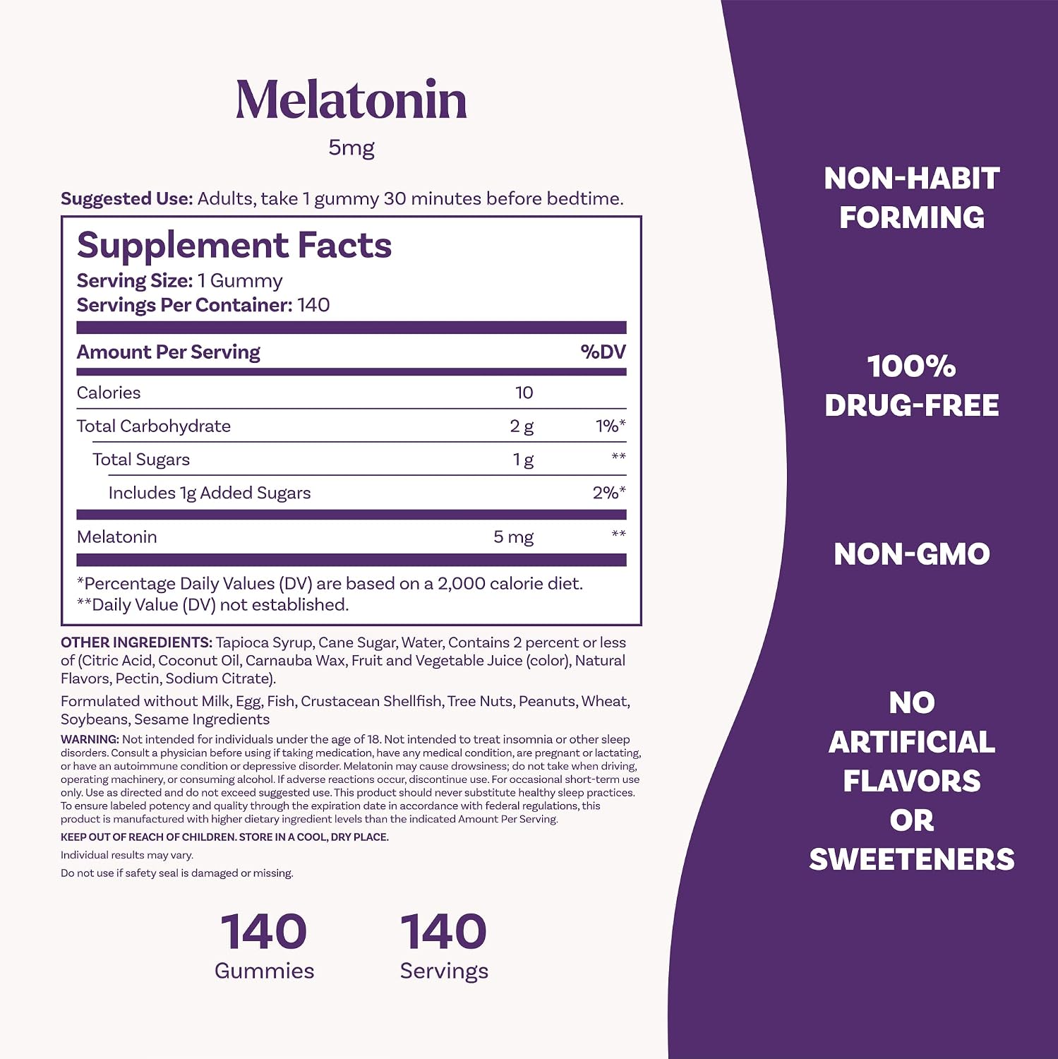 MELATONIN 5 MG NATROL 140 GUMMIES - 4