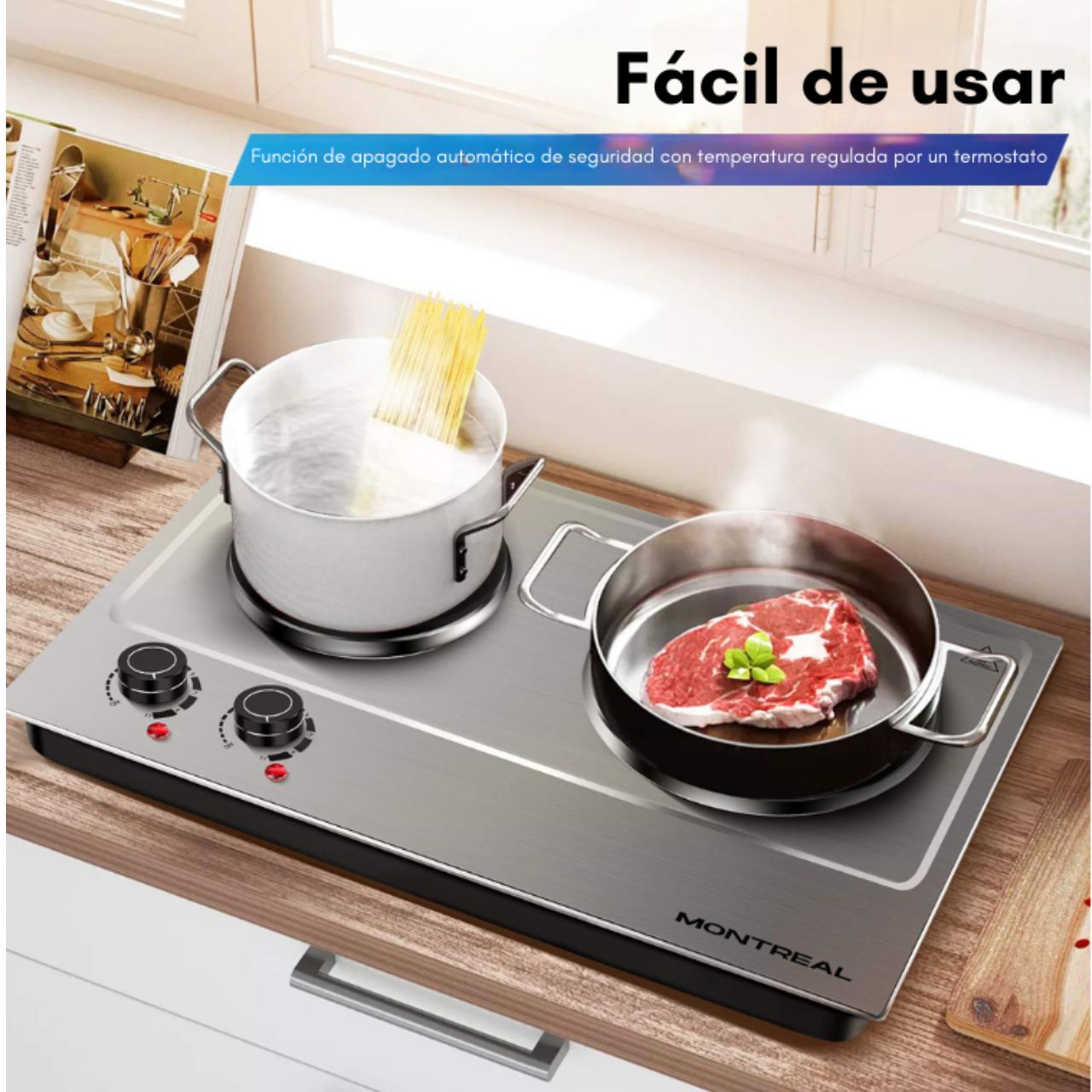 COCINA ELECTRICA MONTREAL JL-2418 2 HORNILLAS - 5