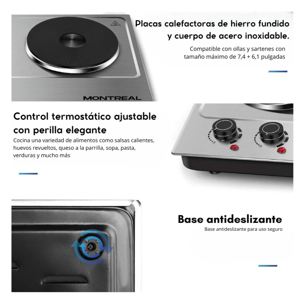 COCINA ELECTRICA MONTREAL JL-2418 2 HORNILLAS - 7