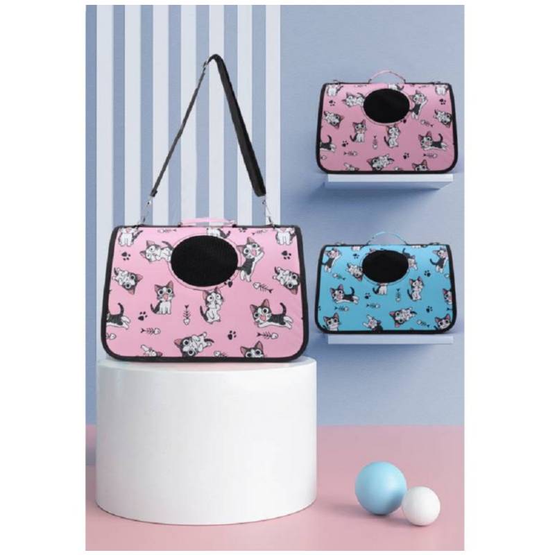 BOLSO TRANSPORTADORA DE MASCOTAS PERROS Y GATOS ROSADO - 3