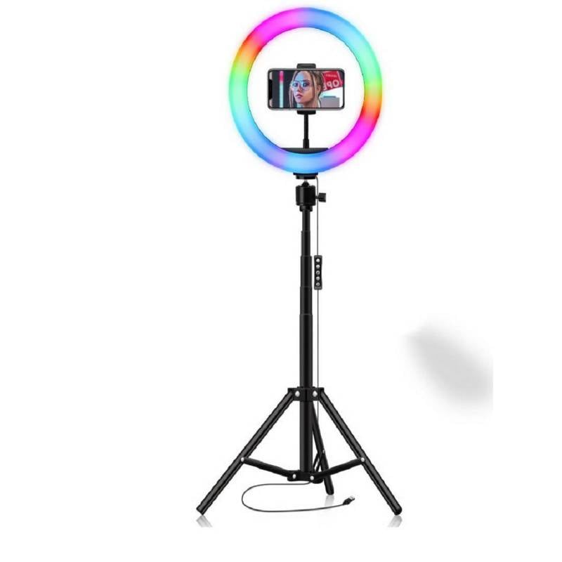 ARO LUZ LED 26 CM RGB COLORES + TRÍPODE 2.10 MT - 4