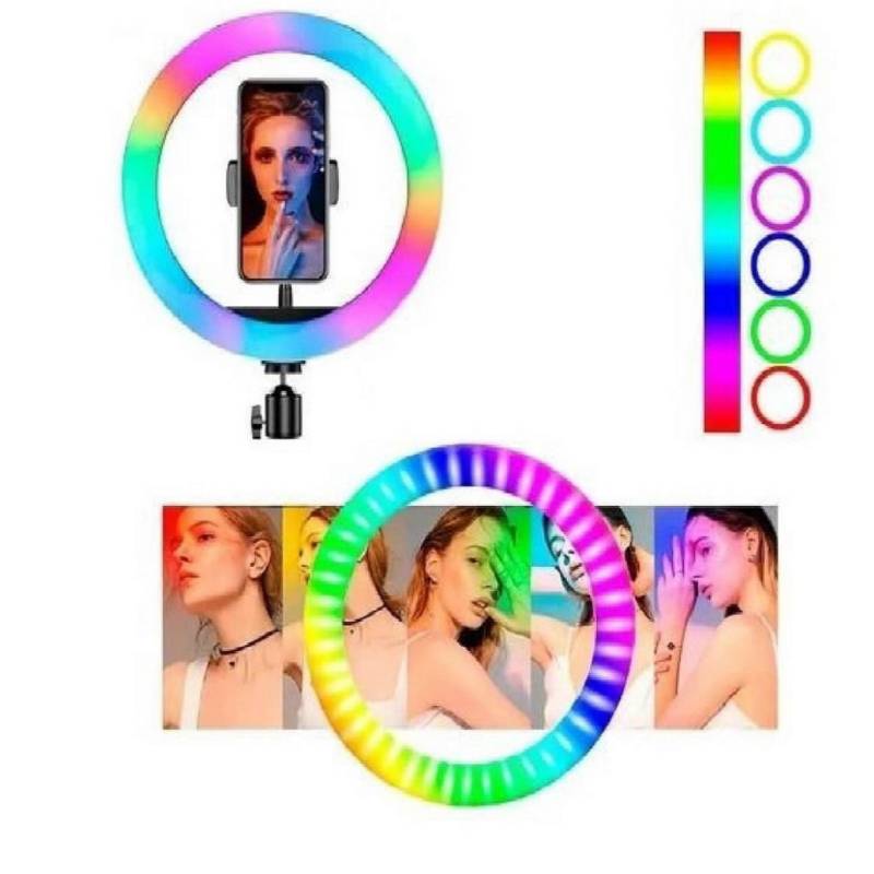 ARO LUZ LED 26 CM RGB COLORES + TRÍPODE 2.10 MT - 5