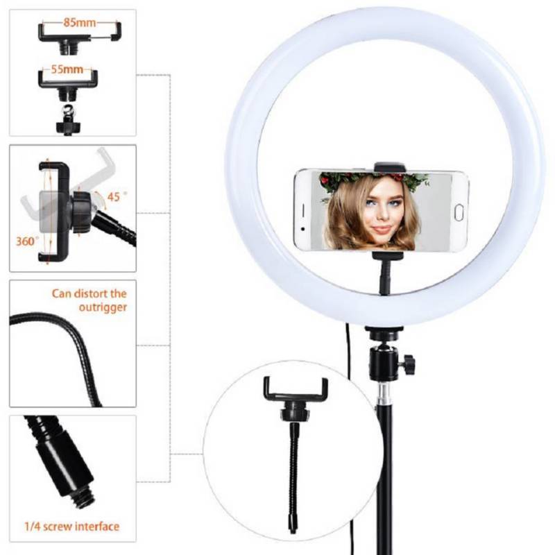 ARO ANILLO LUZ LED 26 CM + TRIPODE 2.10 MT - 4