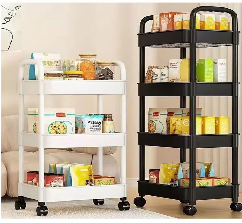 CARRITO ORGANIZADOR MULTIUSOS 4 NIVELES CON RUEDAS -NEGRO - 1