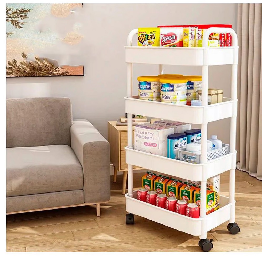 CARRITO ORGANIZADOR MULTIUSOS 4 NIVELES CON RUEDAS -NEGRO - 4