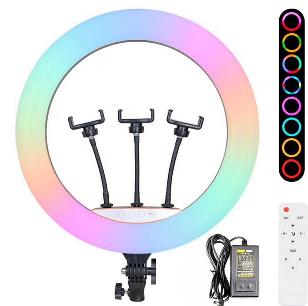 ARO DE LUZ RGB DE 45 CM + TRÍPODE 2.10 MT + CONTROL REMOTO - 5