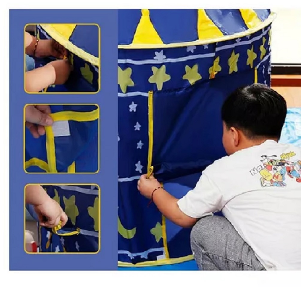 CARPA CASTILLO CASA DE JUEGOS PARA NIÑAS Y NIÑAS-AZUL - 3