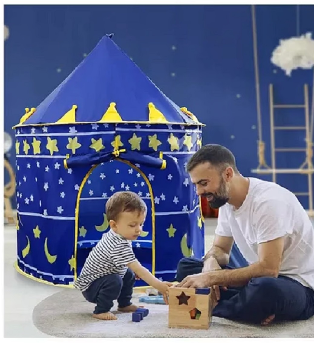 CARPA CASTILLO CASA DE JUEGOS PARA NIÑAS Y NIÑAS-AZUL - 4