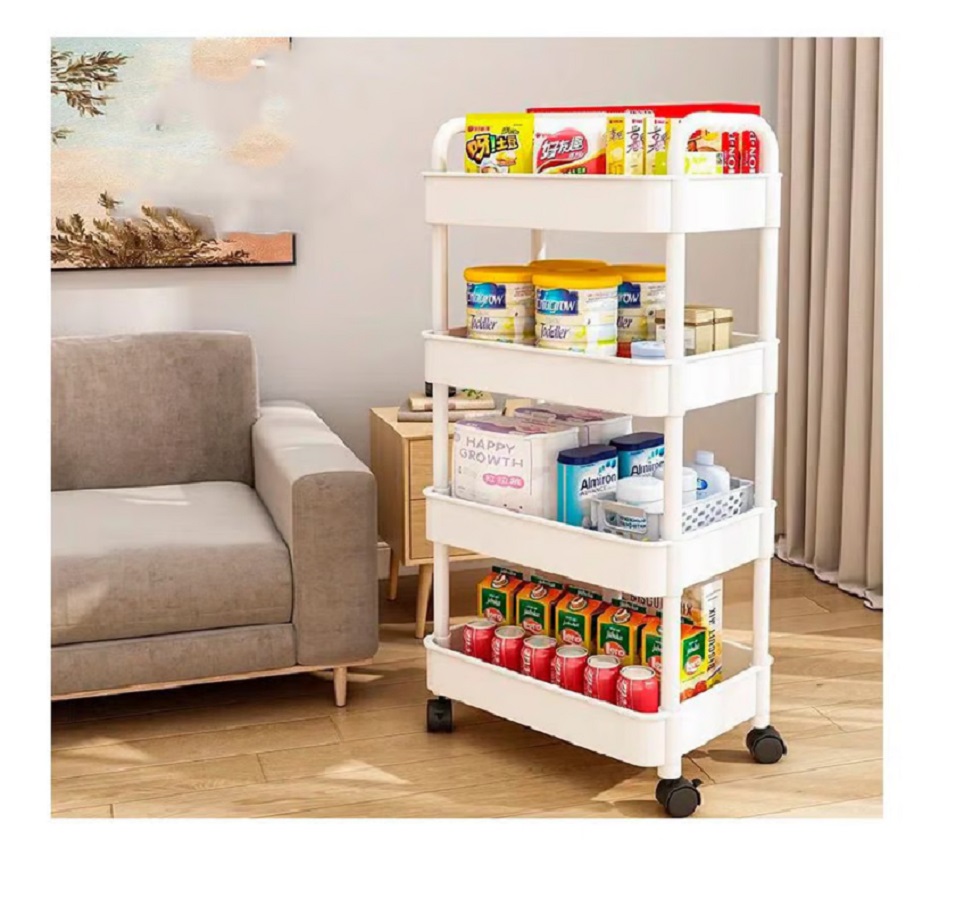 CARRITO ORGANIZADOR MULTIUSOS 4 NIVELES CON RUEDAS - BLANCO - 3