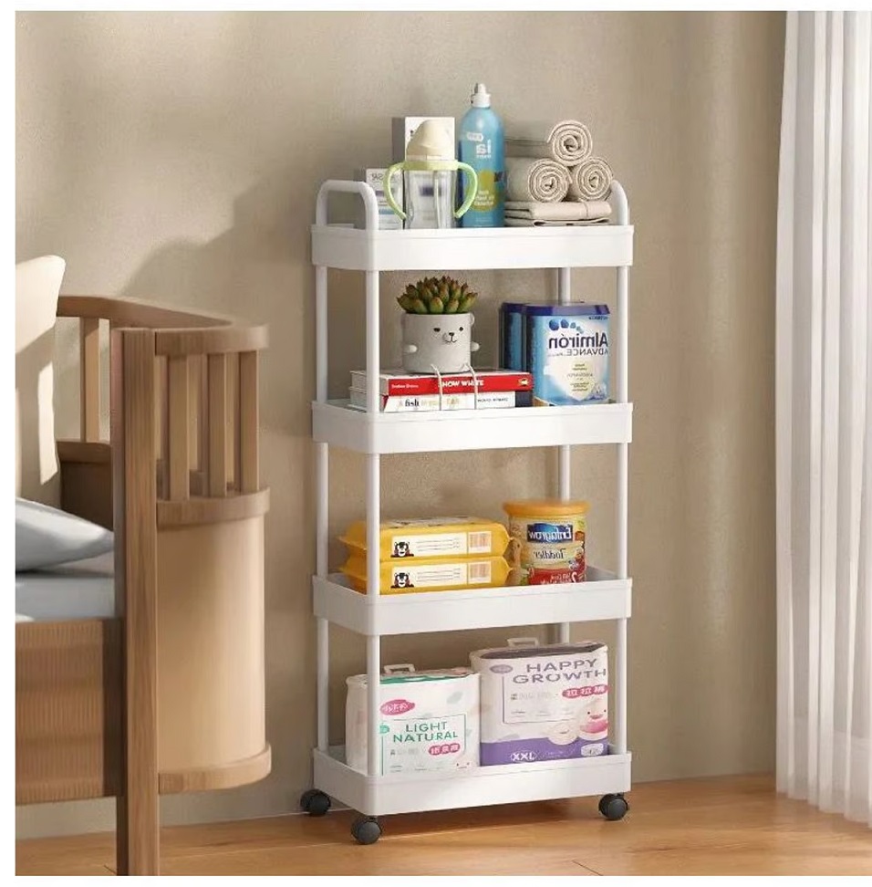CARRITO ORGANIZADOR MULTIUSOS 4 NIVELES CON RUEDAS - BLANCO - 4