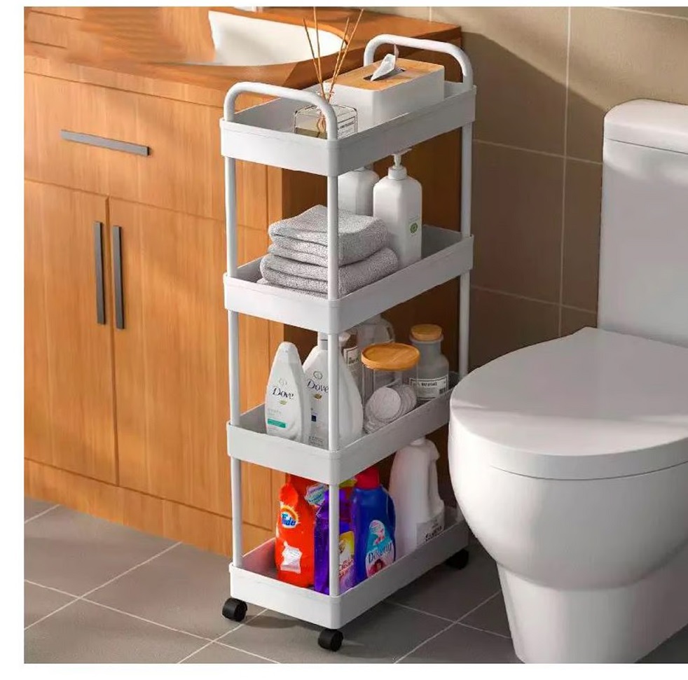 CARRITO ORGANIZADOR MULTIUSOS 4 NIVELES CON RUEDAS - BLANCO - 5