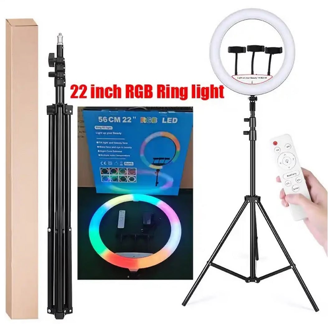 ARO LUZ LED TOUCH DE 56 CM RGB + TRÍPODE + CONTROL REMOTO - 3