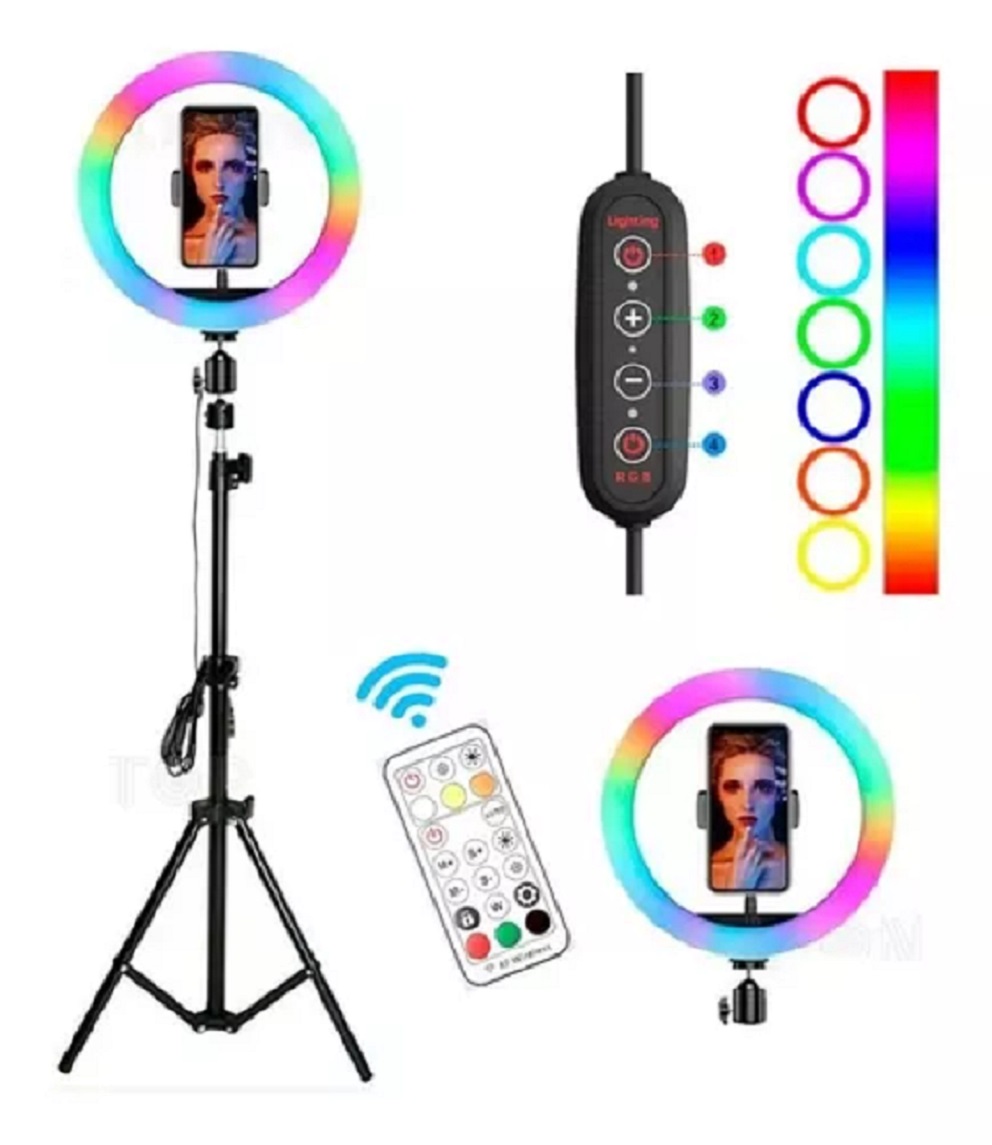 ARO LUZ LED TOUCH DE 56 CM RGB + TRÍPODE + CONTROL REMOTO - 4