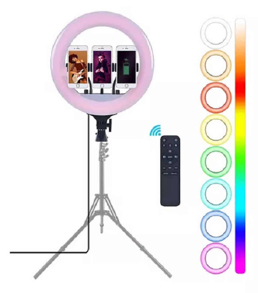 ARO LUZ LED TOUCH DE 56 CM RGB + TRÍPODE + CONTROL REMOTO - 6