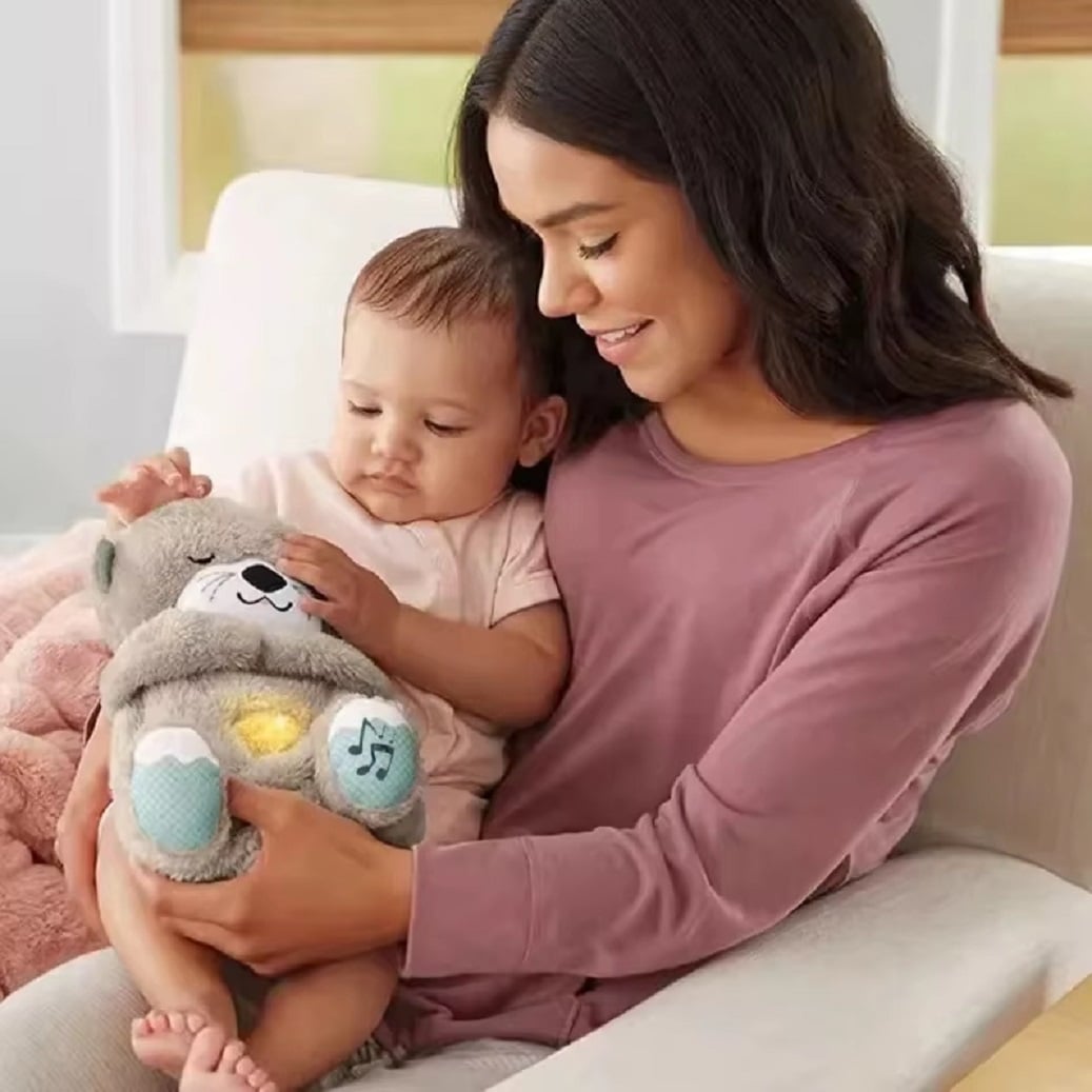 PELUCHE QUE RESPIRA CON MUSICA RELAJANTE GRIS - 1