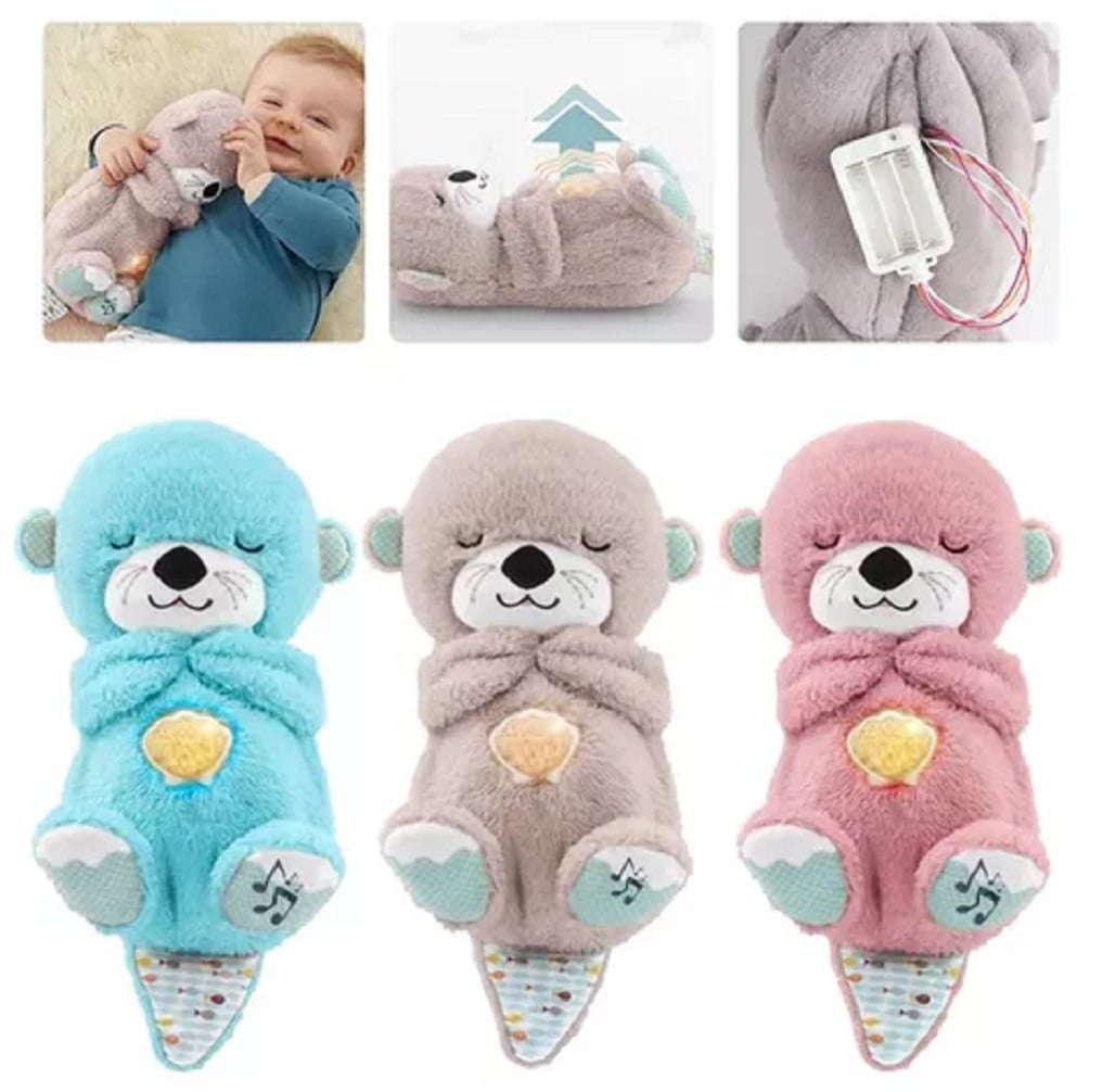 PELUCHE QUE RESPIRA CON MUSICA RELAJANTE GRIS - 2