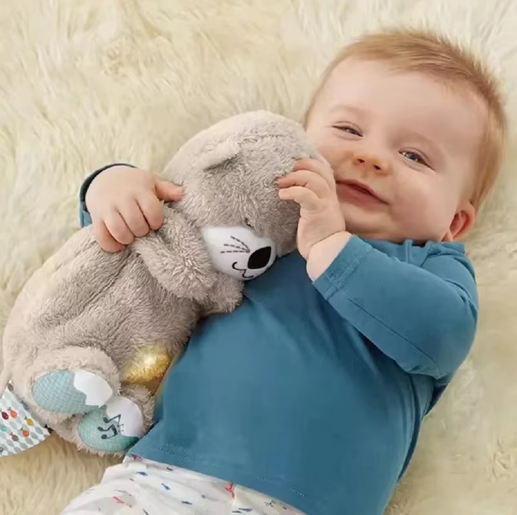 PELUCHE QUE RESPIRA CON MUSICA RELAJANTE GRIS - 3