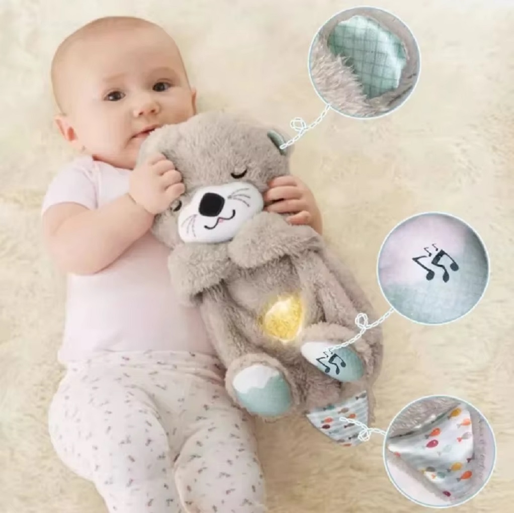 PELUCHE QUE RESPIRA CON MUSICA RELAJANTE GRIS - 5