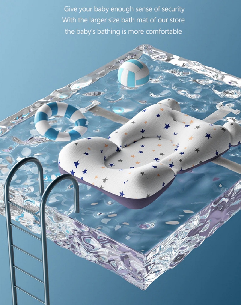 BAÑERA PLEGABLE PARA BEBES PORTATIL CON COJÍN, GRIS - 4