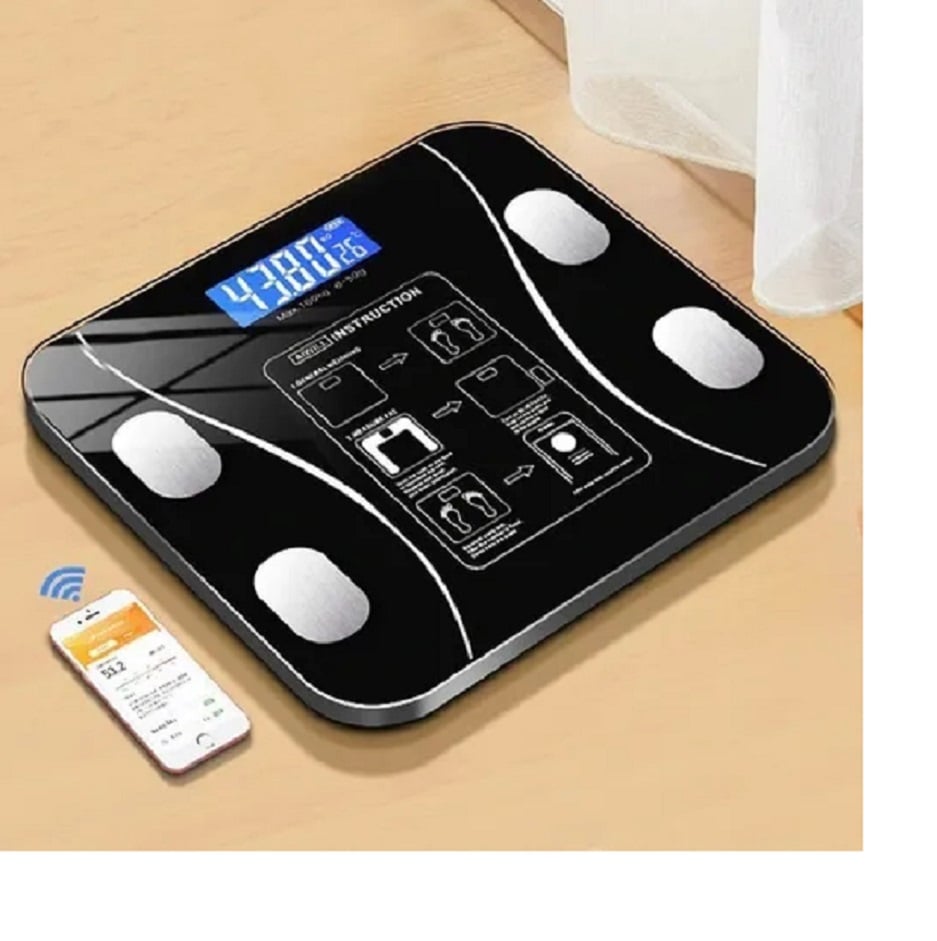 BALANZA INTELIGENTE DIGITAL CON BLUETOOTH PESO 180 KG NEGRO - 4