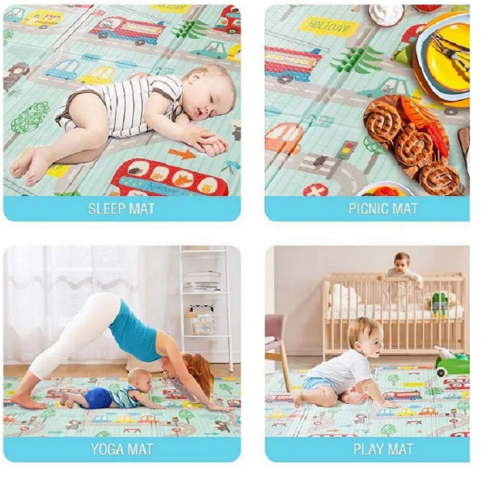 ALFOMBRA DE JUEGO PARA BEBÉ PLEGABLE PORTÁTIL REVERSIBLE - 4