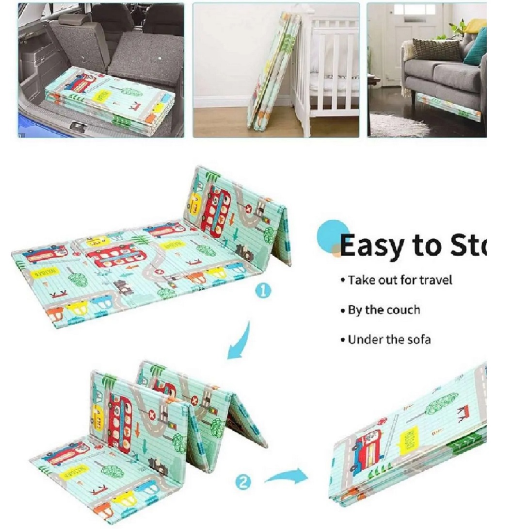 ALFOMBRA DE JUEGO PARA BEBÉ PLEGABLE PORTÁTIL REVERSIBLE - 6