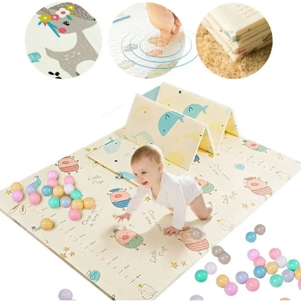 PISO ALFOMBRA PLEGABLE REVERSIBLE ANTICAIDAS PARA BEBES - 1