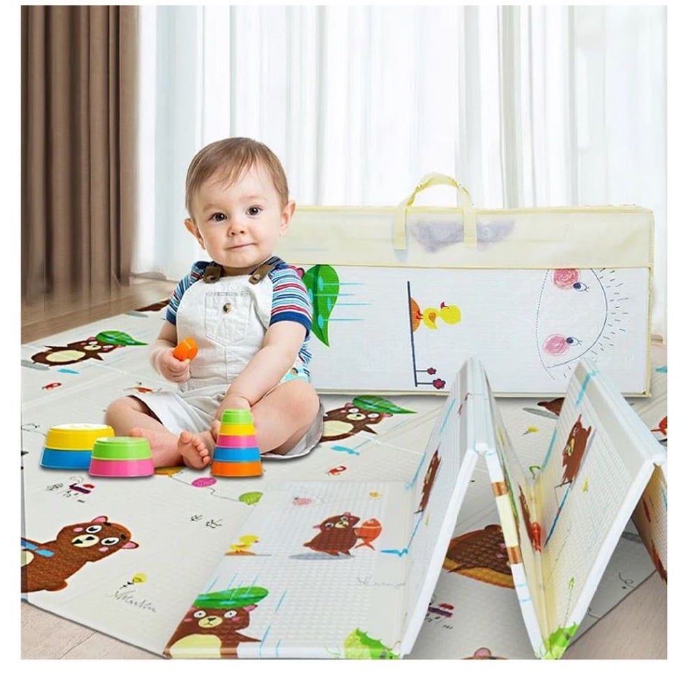 PISO ALFOMBRA PLEGABLE REVERSIBLE ANTICAIDAS PARA BEBES - 6