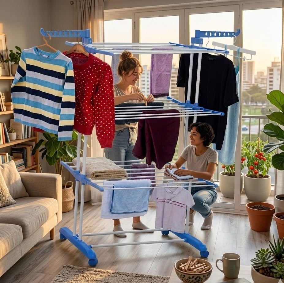 TENDEDERO MULTIFUNCIONAL TENDAL PLEGABLE DE ROPA 3 NIVELES - 1
