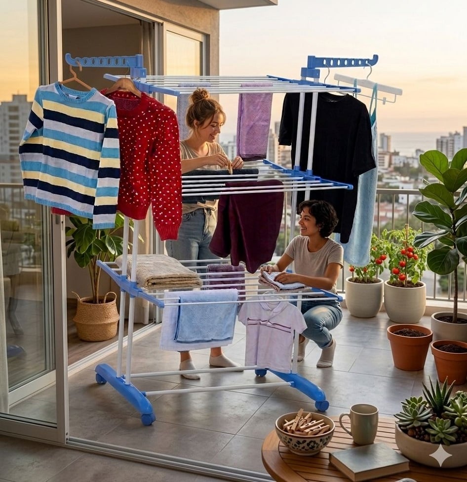 TENDEDERO MULTIFUNCIONAL TENDAL PLEGABLE DE ROPA 3 NIVELES - 2