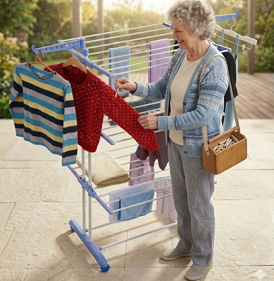 TENDEDERO MULTIFUNCIONAL TENDAL PLEGABLE DE ROPA 3 NIVELES - 3