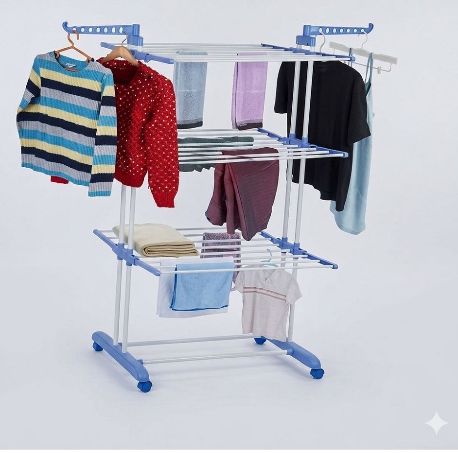 TENDEDERO MULTIFUNCIONAL TENDAL PLEGABLE DE ROPA 3 NIVELES - 4