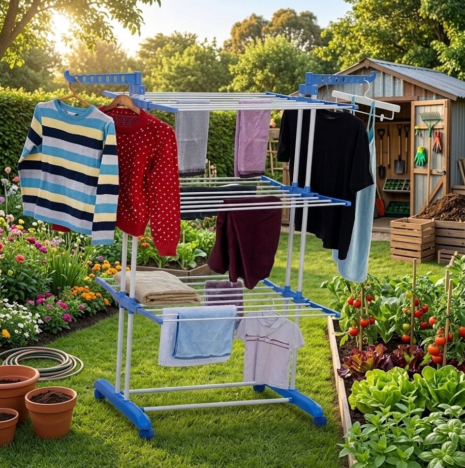 TENDEDERO MULTIFUNCIONAL TENDAL PLEGABLE DE ROPA 3 NIVELES - 6